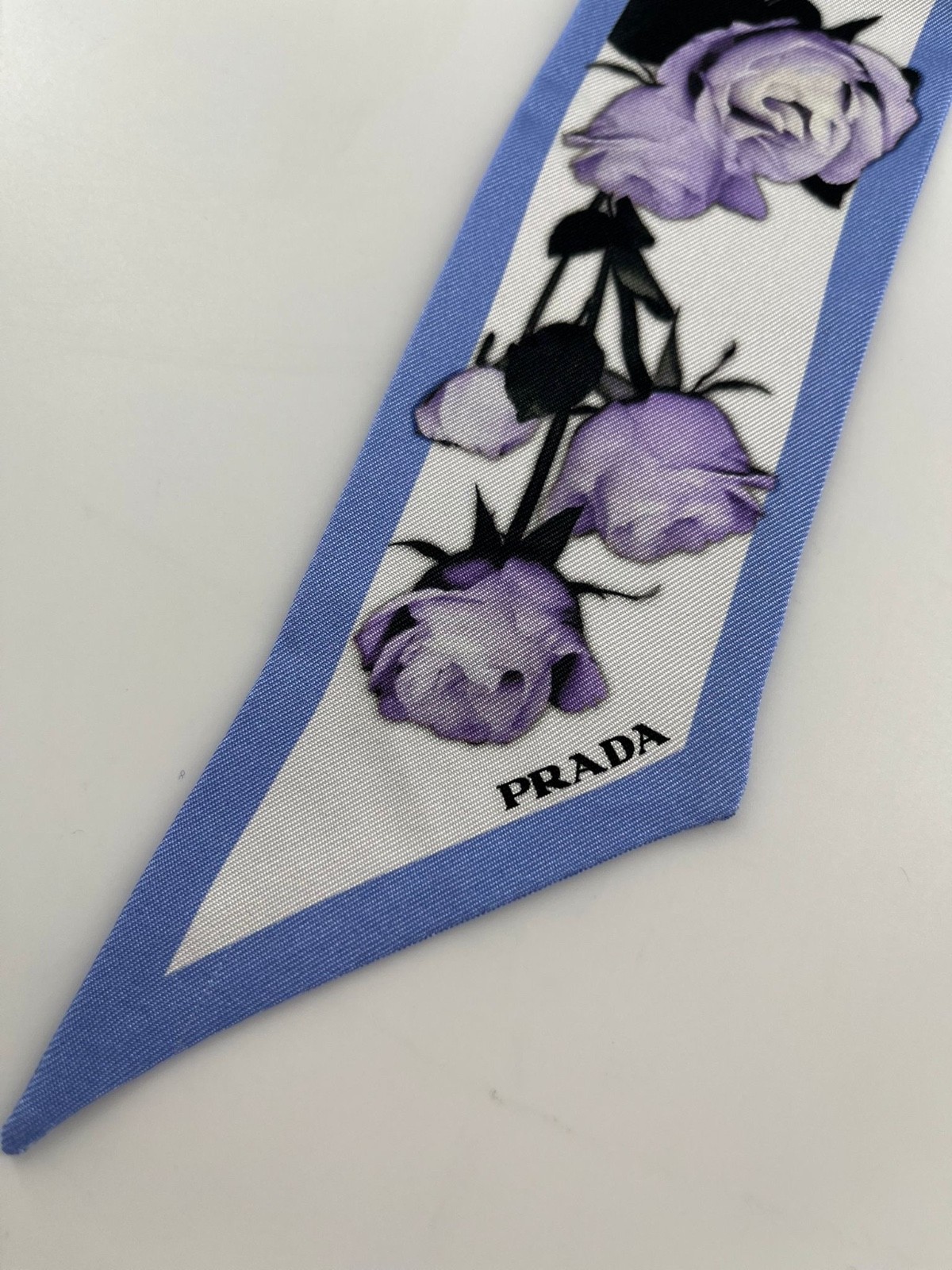 Authentic PRADA Skinny Silk Scarf New Never Used Made in Italy thumbnail 12
