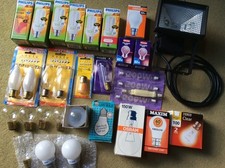 Large collection of Light Bulbs plus a Halogen mini floodlight. New boxed & used