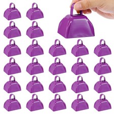 24 Football Bells, 3 Inch for Sports Events, Blue Purple