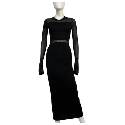 Toteme Sleek Black Crew Neck Maxi Dress Size S