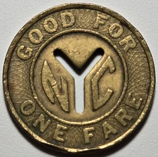 1970-1980 LARGE 23mm NYC Transit Authority New York City TOKEN - Varity 2 long C