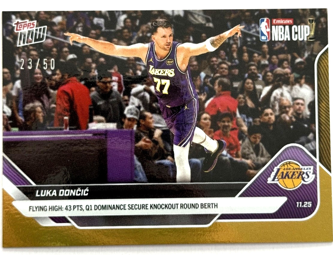 2025 Topps Now NBA Gold Foil Parallel #63 Luka Doncic Lakers /50