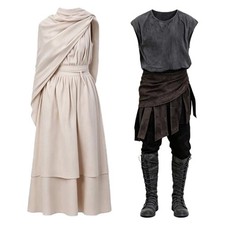 Odysseus Grey Vest Pants uniform Halloween party Athena Cosplay Costume Dress