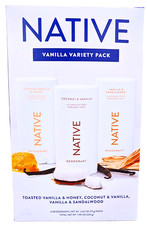Native Aluminum-Free Deodorant Vanilla Variety Pack 3 Packs x 2.65 Oz