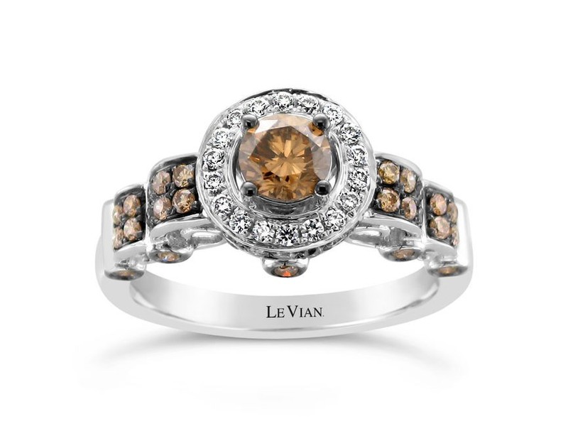 LeVian 14K White Gold Chocolate Diamond 1.24 cts Ring Size 5.5
