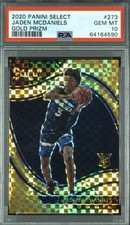 2020 Panini Select Jaden McDaniels #273 Courtside Gold Prizm /10 PSA 10 Pop 1