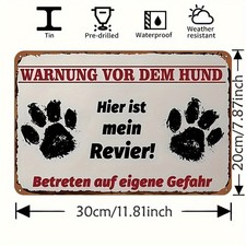 Vintage Rustic Dog Warning Tin Metal Signs Home D cor 8x12 Tinplate Caution Dog
