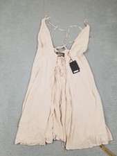 Reformation Dress Womens XS Champagne Tropics Lace Up Tie Front Made in USA