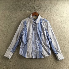 Tommy Hilfiger Button Up Shirt Mens XL Blue Cotton Long Sleeve Collared Striped