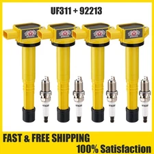 4 Pack Ignition Coil & Spark Plug For Honda CR-V Civic Element Acura CSX UF311