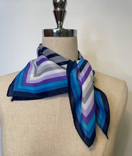 Nasharr Freres- Vintage Black, Shades of Blue  Purple Geometric Neckerchief