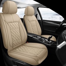 Leather Car Seat Covers Front Pair, Waterproof Breathable Faux Leather Automotiv
