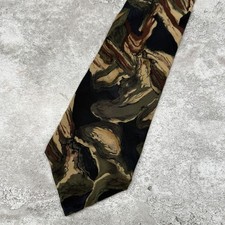 J. Garcia Silk Tie Mens Malachite Valley Green Camouflage Pointed USA Necktie