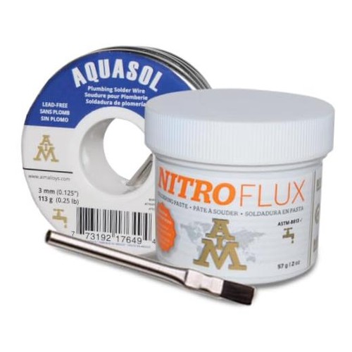 Plumbing Kit with solder Plumbing Kit (4oz Solder, 2oz Flux, Brush) Solder