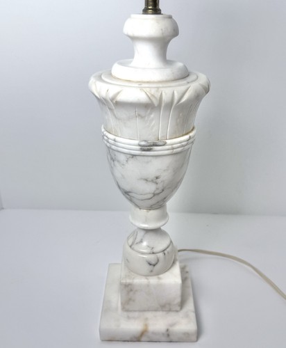 Vintage Alabaster Urn Lamp Italian Pedestal Carved Marble Stone Finial 29" - Picture 7 of 24