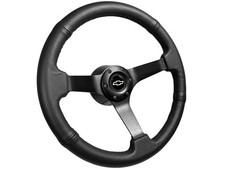 1969-94 Chevy 14 Perforated Black Leather Steering Wheel Kit White Bow Tie 1969-94 Chevy 14 Perforated Black Leather Steering Wheel Kit White Bow Tie