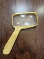 Bausch Lomb Optical Bakelite 4"x2" Ivory Rectangle Magnifying Magnifier Glass
