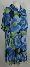 Ulla Popken selection long blouse flowers colorful classy 100% viscose size 44/46 TOP