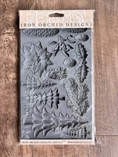 NEW Iron Orchid Designs IOD Boughs Of Holly Mould RETIRED 