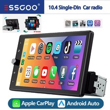 Single 1Din 10.4" Car Stereo Radio Apple/Android Carplay Bluetooth Touch Screen