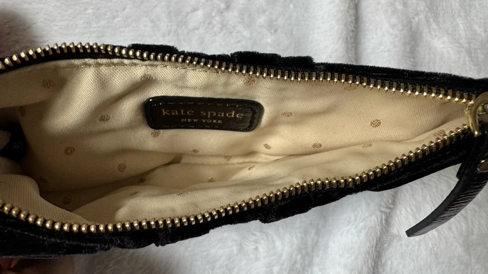 KATE SPADE NEW YORK NATHALIA TERCIOPELO FELPA LAZO DE GRAN TAMAÑO CLUTCH Foto 4 de 4