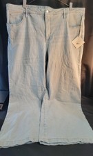 NWT Ava  Viv High-Rise Wide Leg Jeans Light Wash Sz 26 Distressed 5 Pocket