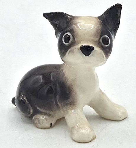 Retired Hagen Renaker Boston Terrier Puppy Dog Miniature Figurine Mini FREE SHIP