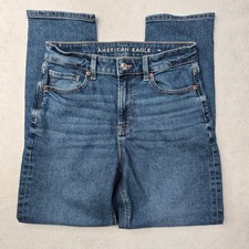 American Eagle Mom Jean High Waisted Medium Wash Tapered Denim Size 4 Regular