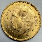 Photo of a 1955 Mexico 5 Pesos Gold from an eBay listing that sold on Jul 9, 2026