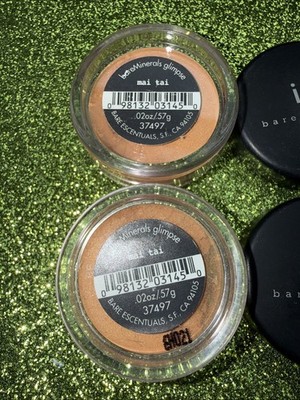 LOT OF 2: bareMinerals Glimpse ~ MAI TAI 37497 ~ Eye Color  (.02 oz / .57 g) New