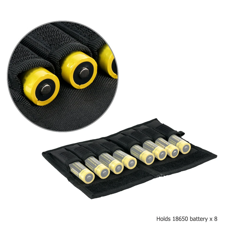 JJC 8Slots 18650 Battery Pouch Case Bag Holder with Zipper Pocket for SD TF Card - Image 3 of 4