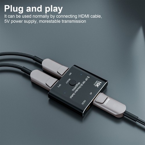 Two Directional 4K@240Hz DisplayPort Switcher for Seamless High Resolution Video - Afbeelding 6 van 8
