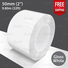 GLOSS WHITE 2" 50mm Roll PIN STRIPE Car Striping Line TAPE Decal Vinyl Sticker