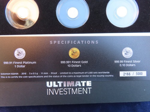 Solomon Islands Ultimate Investment Panda 2018 Gold Platin Silber 3 x 0,50 Gramm - Bild 2 von 6
