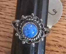 Native American Blue Denim Lapis Ring Size 6 NWT
