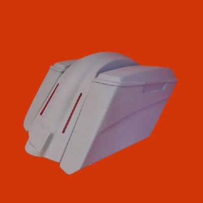 For Harley Davidson 5  Extended Stretched Saddlebags Lids LED Fender No Cut Outs