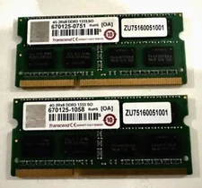 Transcend 8GB (2X4GB) DDR3 1333 SODIMM Laptop Memory Ram 204 PIN 2Rx8 CL9