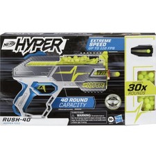 Nerf Hyper Mach-100 Fully Motorized Blaster and 80 Nerf Hyper Rounds, 110 FPS