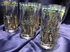 6 CULVER SARATOGA hiball tumbler GLASSES turquoise 22 kt GOLD VINTAGE midcentury — photo 10