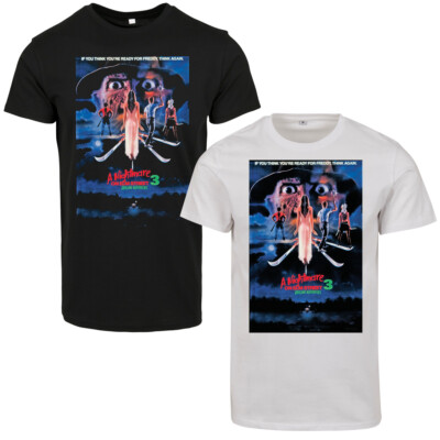 Merchcode A Nightmare On Elmstreet Poster Tee T-Shirt Oberteil Horrorfilm Ikone 