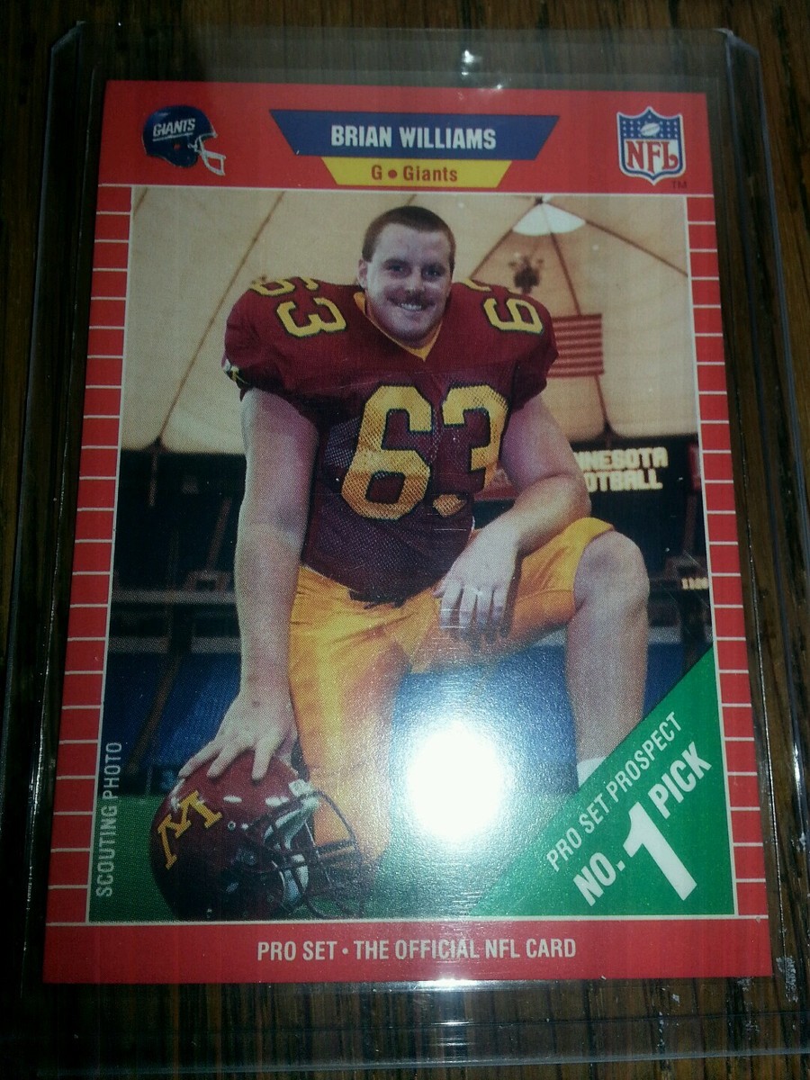 1989 Pro Set No. 1 Pick #505 OG Brian Williams, New York Giants | eBay