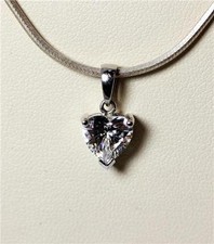 Sterling Sparkling Heart Cut 2.99ct Cubic Zirconia Pendant Necklace 24 8187