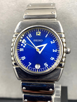 Seiko watch 7N32-0B10 Quartz Blue Dial 32mmX34mm New battery