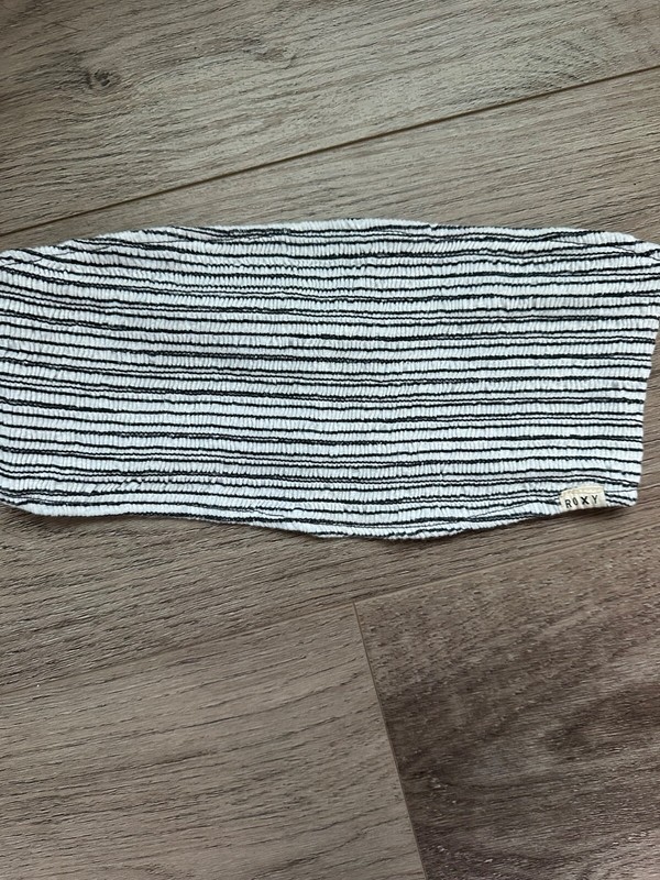 New w/o Tags NWOT Roxy XS Bandeau Striped Pull-On Tube Cropped Bra Top