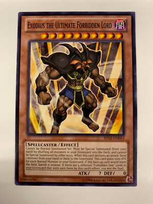 exodius yugioh card Amazon.com: Yu-Gi-Oh! - The Ultimate Forbidden Lord (JUMP-EN025) - Shonen Jump Magazine Promos - Promo Edition Exodius the Ultimate Forbidden Lord