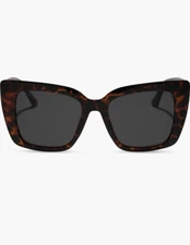Diff Ladies Karlie 54mm Cat Eye Sunglasses Dark Tortoise