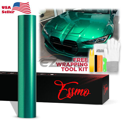 ESSMO PET Super Gloss Metallic Isle of Man Green Car Vinyl Wrap Decal Like Paint