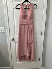 NWT JJ  s House A-line V-Neck Asymmetrical Bridesmaid Dress Blush Pink Size 6