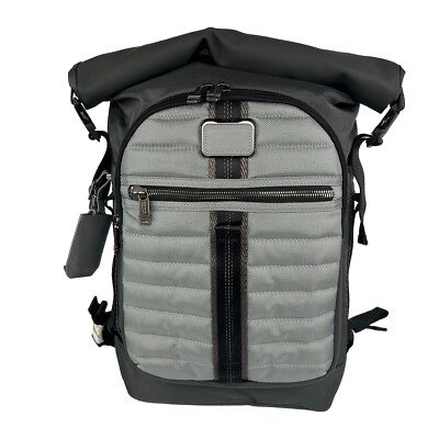tumi ally roll top backpack TUMI Alpha Bravo Ally Roll Top Backpack Grey Laptop Business Bag Ballistic  Nylon