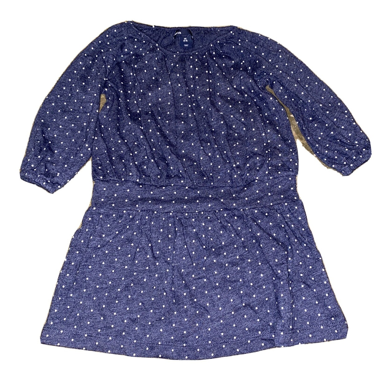 Gap Kids Long Sleeve Polka Dots DressNavy Size XS 4-5 Years | eBay